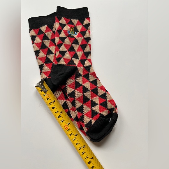 Vivienne Westwood Red and Black Triangle Socks - Picture 3 of 4